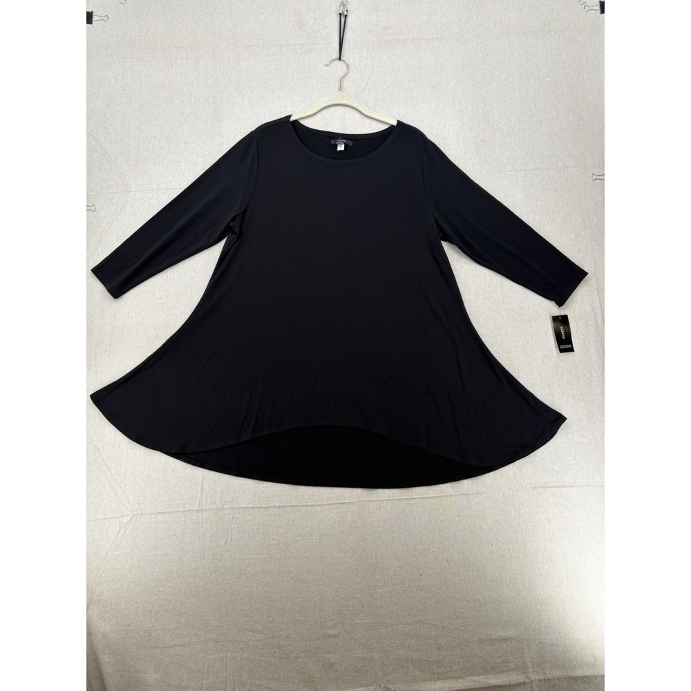 Alfani Scoop Next Tunic Top Black Size Large